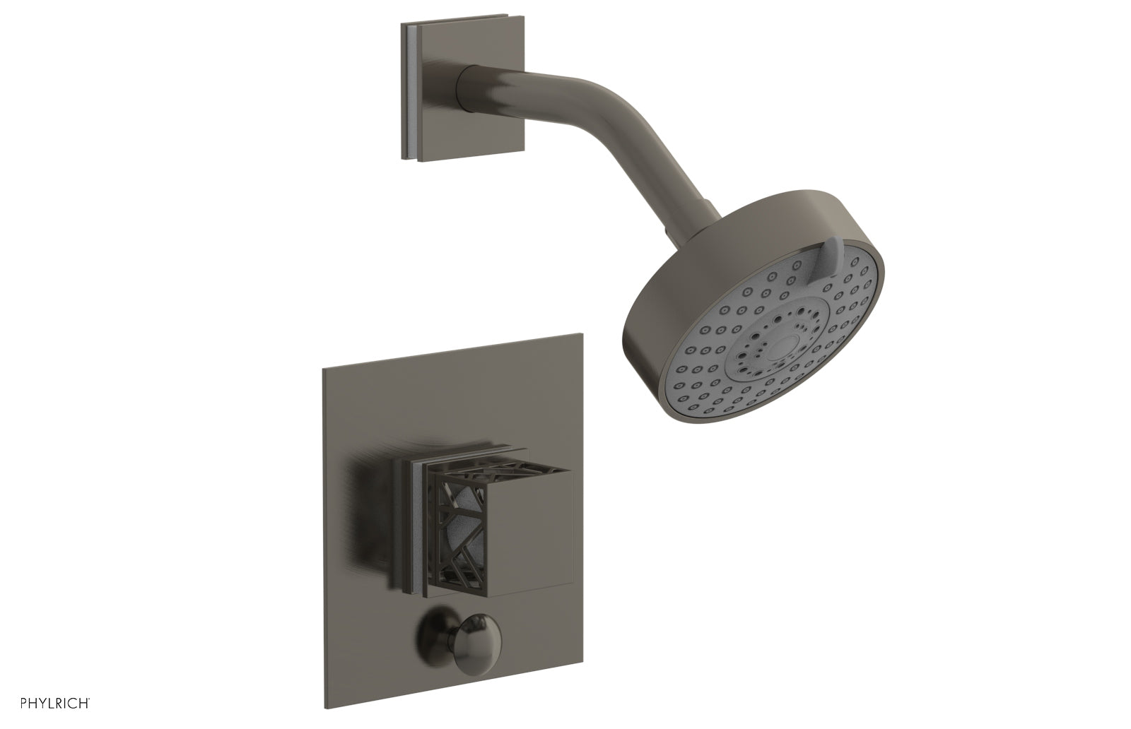 JOLIE Pressure Balance Shower and Diverter Set (Less Spout), Square Handle with "White" Accents 4-678