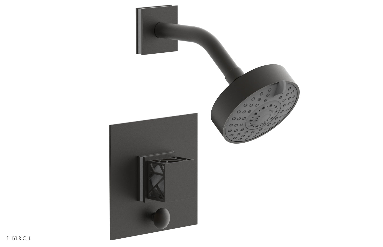 JOLIE Pressure Balance Shower and Diverter Set (Less Spout), Square Handle with "White" Accents 4-678