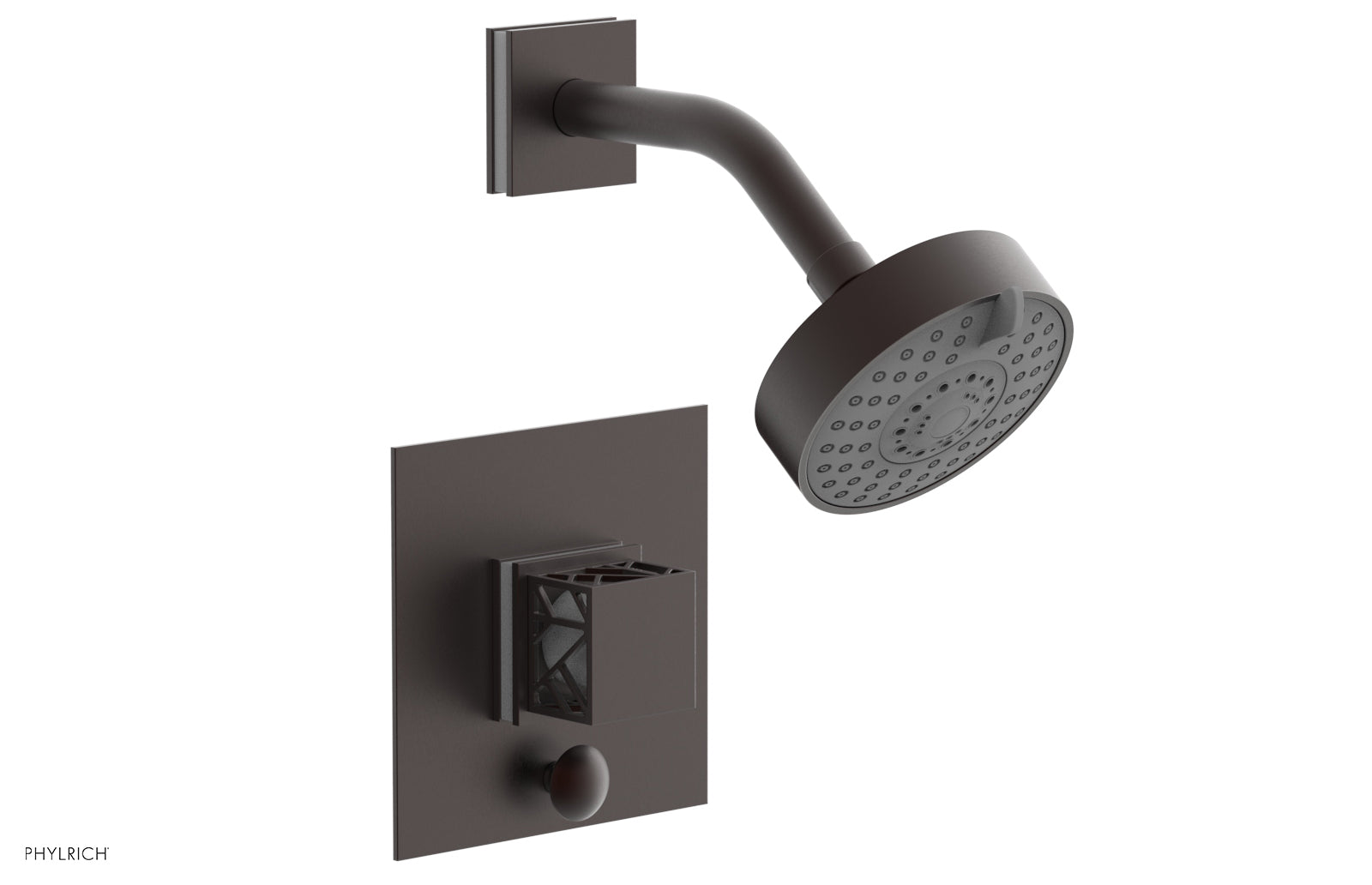 JOLIE Pressure Balance Shower and Diverter Set (Less Spout), Square Handle with "White" Accents 4-678
