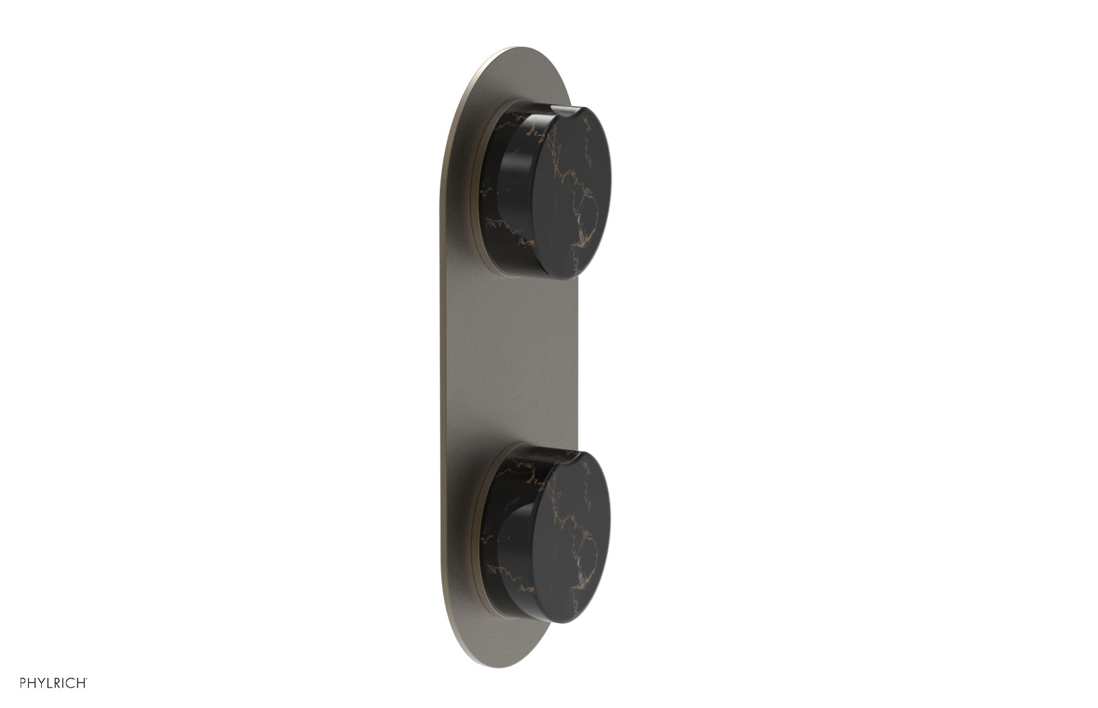 CIRC - Thermostatic Valve with Volume Control or Diverter - Black Marble Handle 4-710