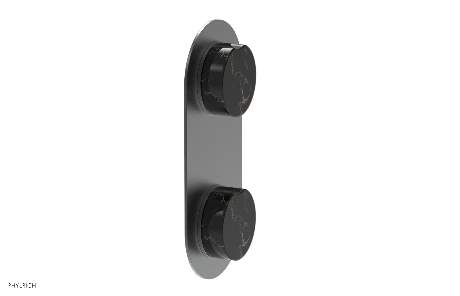 CIRC - Thermostatic Valve with Volume Control or Diverter - Black Marble Handle 4-710