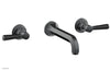 HEX TRADITIONAL Wall Lavatory Set - Satin Black Lever Handles 500-12