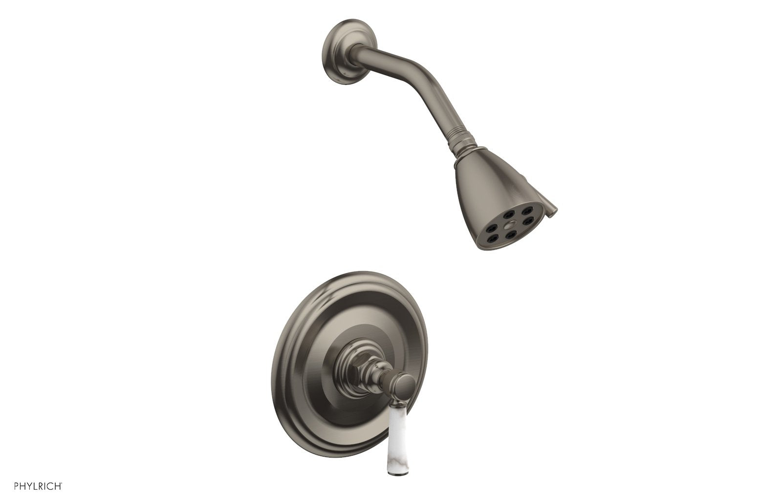 HEX TRADITIONAL Pressure Balance Shower Set - White Marble 500-23