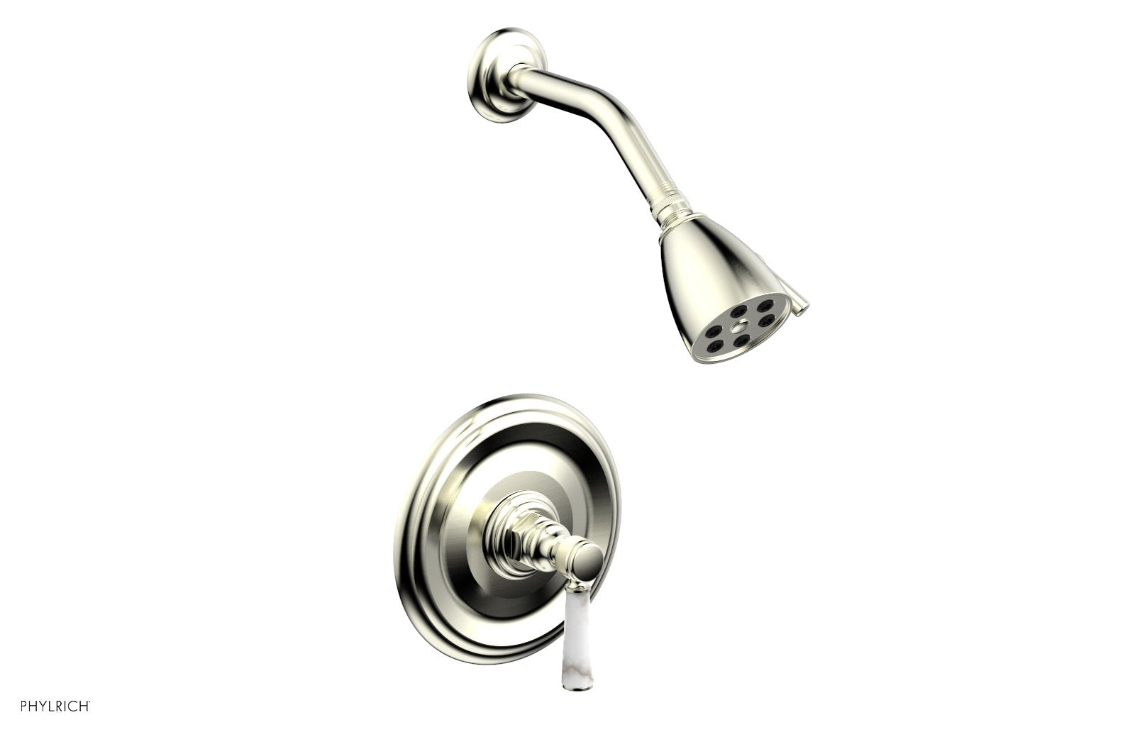 HEX TRADITIONAL Pressure Balance Shower Set - White Marble 500-23