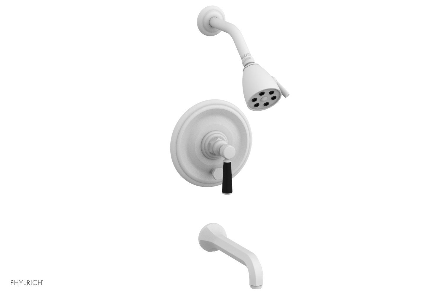 HEX TRADITIONAL Pressure Balance Tub and Shower Set - Satin Black Lever Handle 500-27