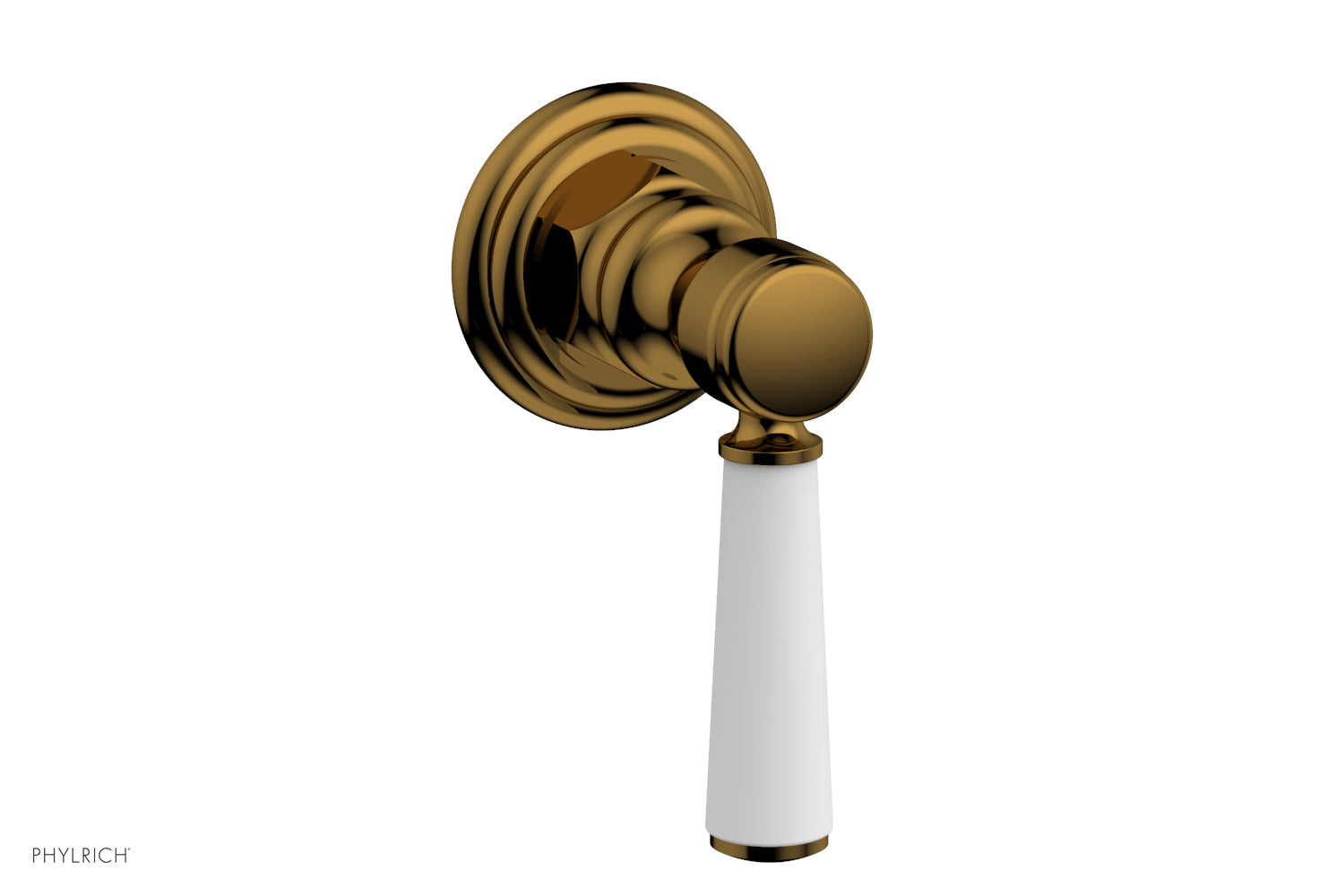 HEX TRADITIONAL / HENRI Volume Control/Diverter - Satin White Lever Handle 500-36