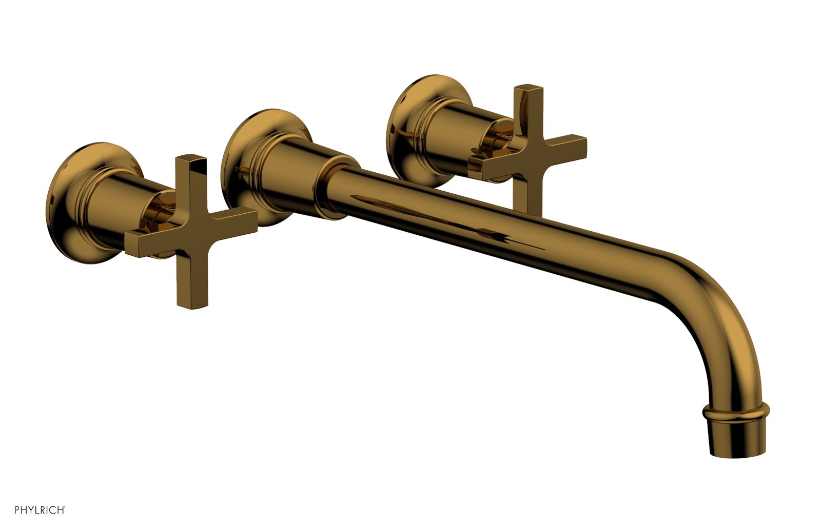 HEX MODERN Wall Lavatory Set 12" Spout - Cross Handles 501-13-12