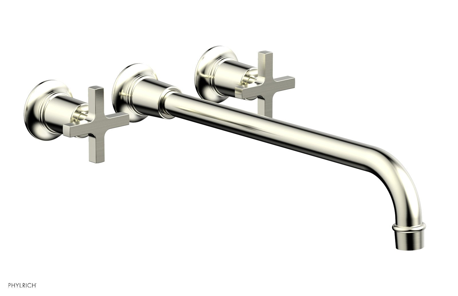 HEX MODERN Wall Lavatory Set 14" Spout - Cross Handles 501-13-14