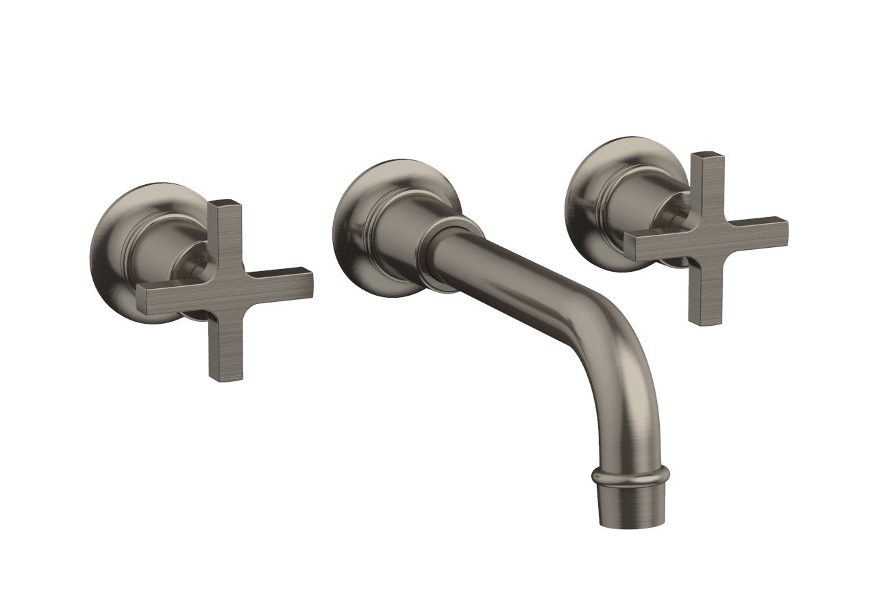 HEX MODERN Wall Lavatory Set 8 1/4" Spout - Cross Handles 501-13