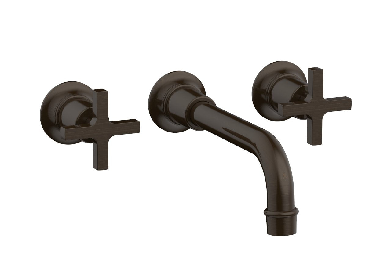 HEX MODERN Wall Lavatory Set 8 1/4" Spout - Cross Handles 501-13