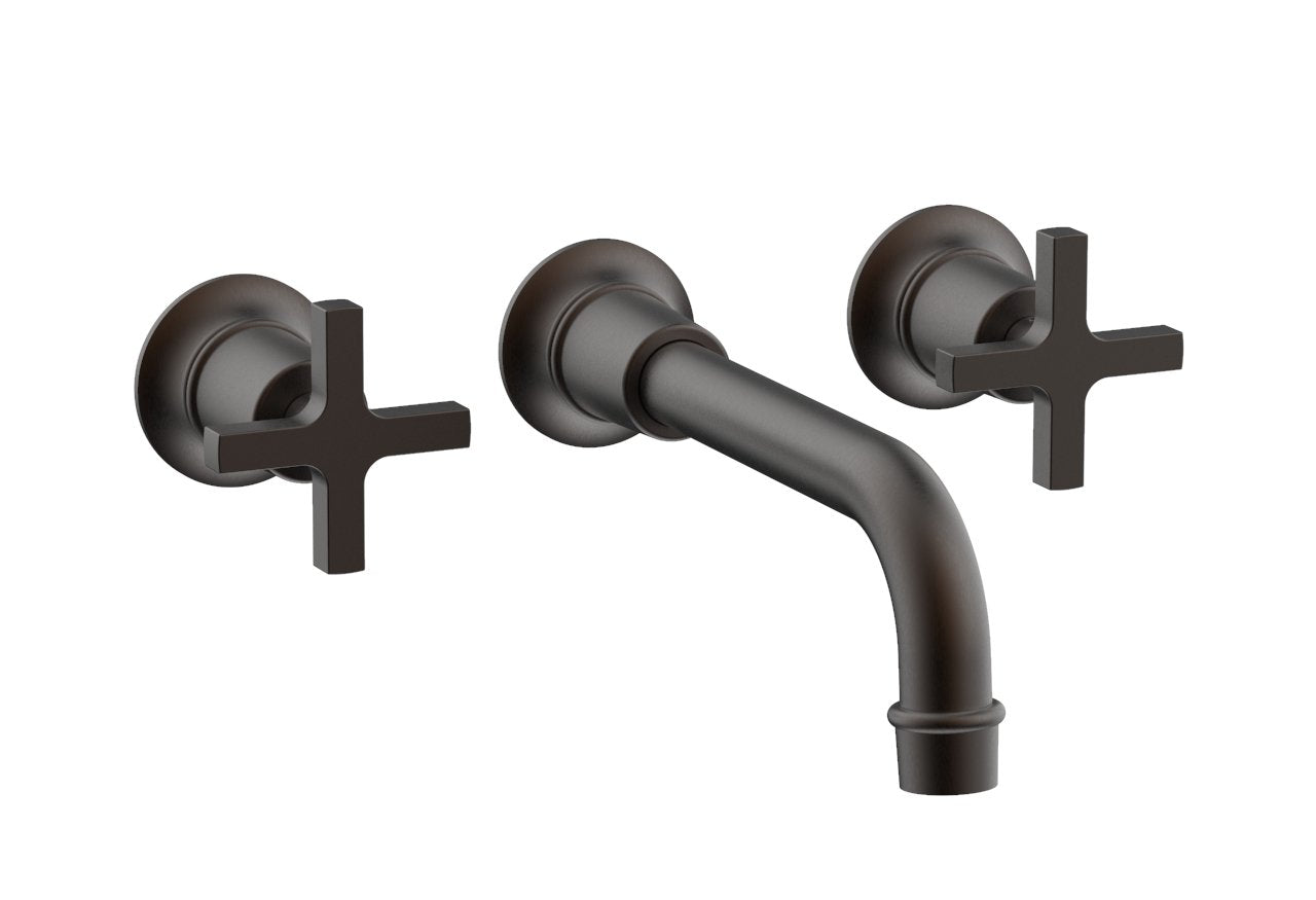 HEX MODERN Wall Lavatory Set 8 1/4" Spout - Cross Handles 501-13