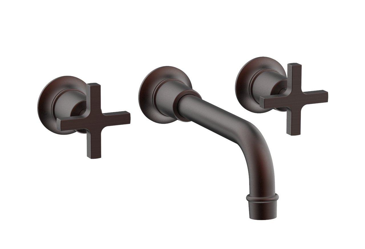 HEX MODERN Wall Lavatory Set 8 1/4" Spout - Cross Handles 501-13