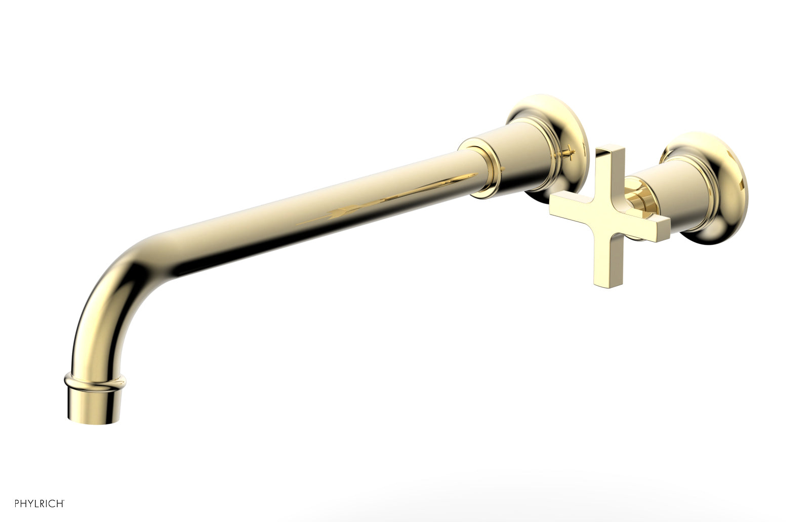 HEX MODERN 12" Single Handle Wall Lavatory Set - Cross Handle 501-17-12