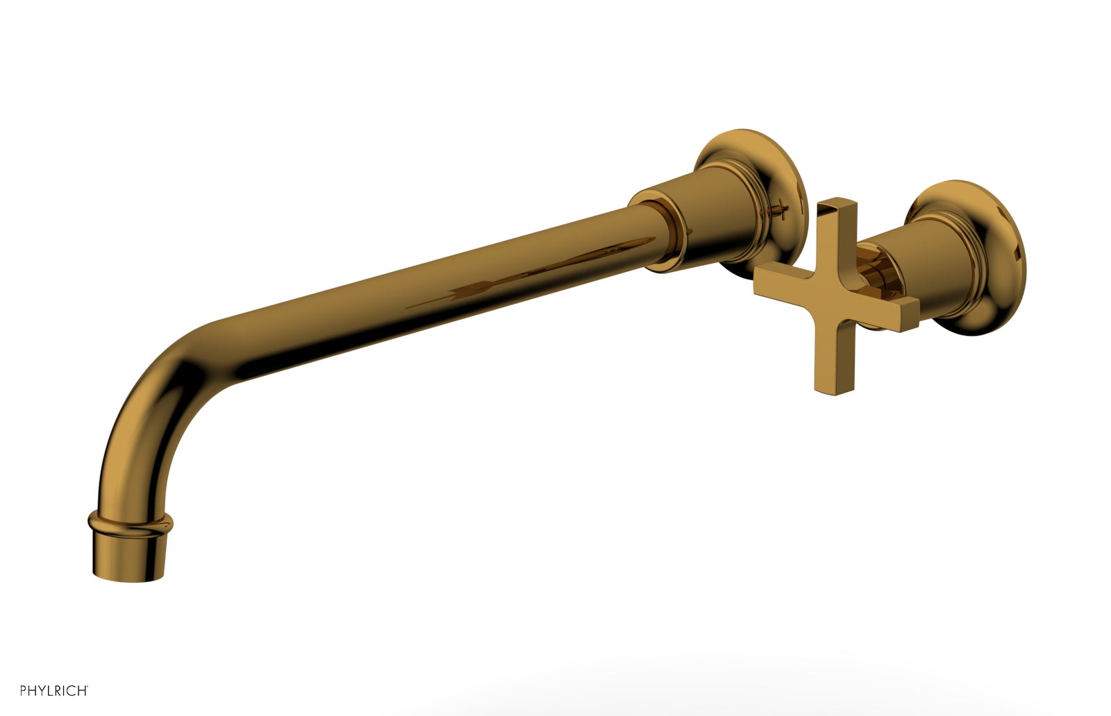 HEX MODERN 12" Single Handle Wall Lavatory Set - Cross Handle 501-17-12