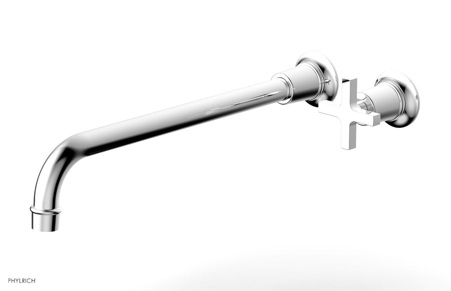 HEX MODERN 14" Single Handle Wall Lavatory Set - Cross Handle 501-17-14