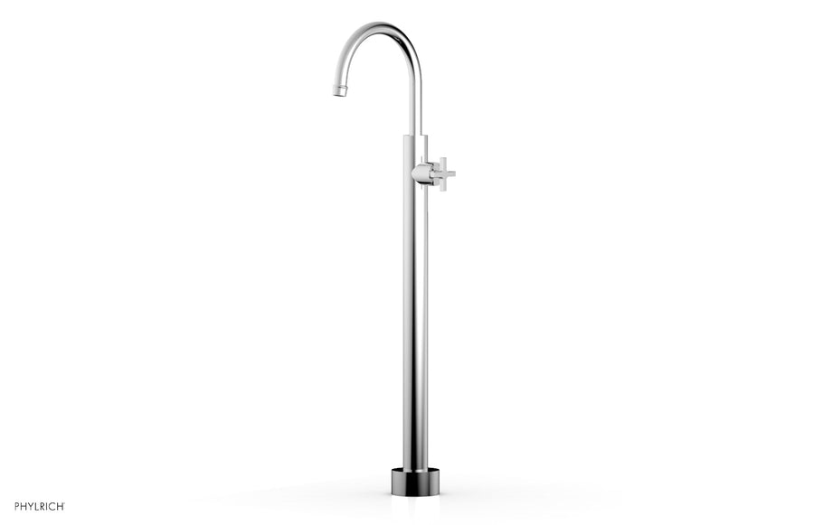 HEX MODERN Tall Floor Mount Tub Filler - Cross Handle 501-46-02
