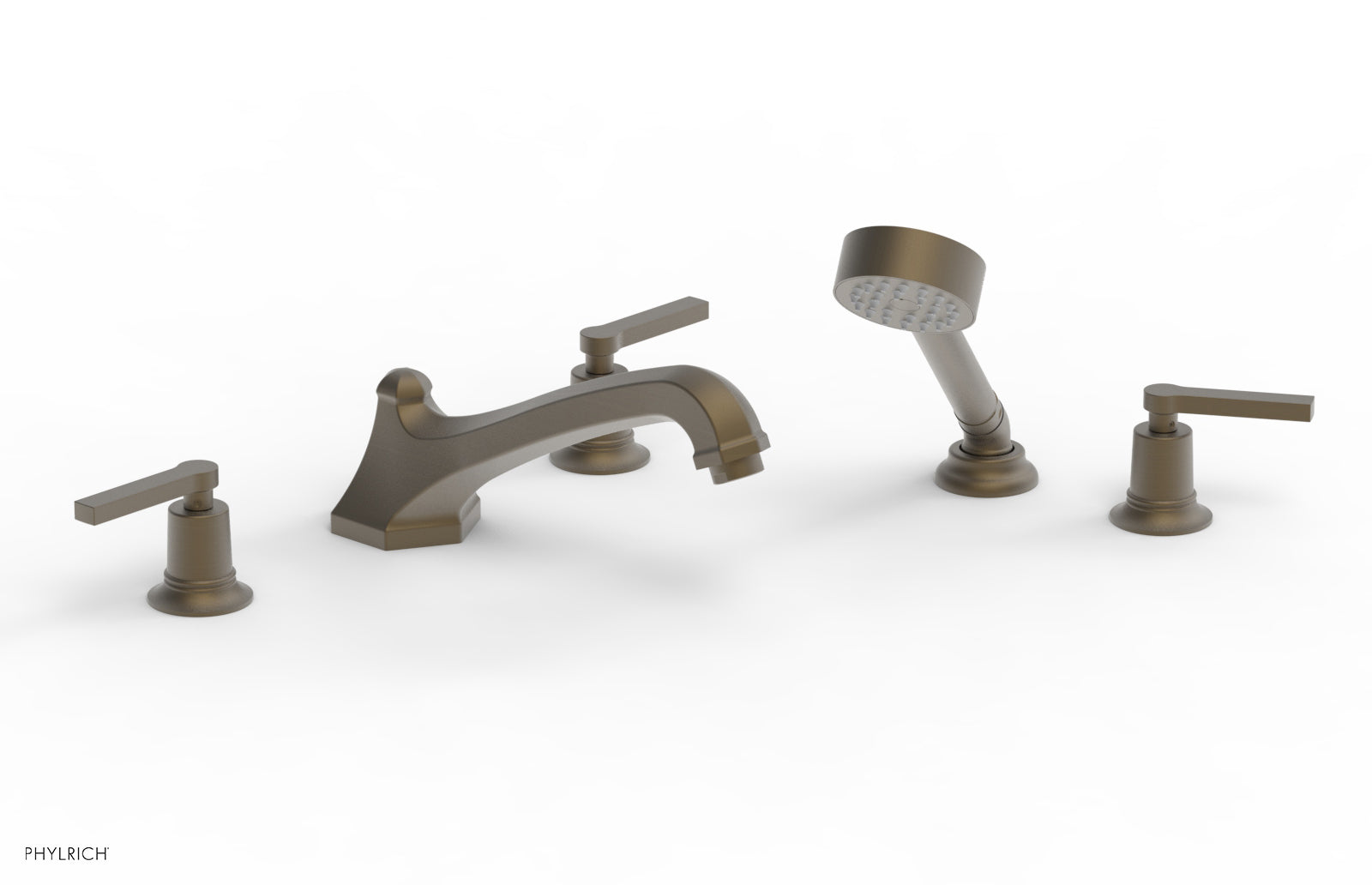 HEX MODERN Deck Tub Set with Hand Shower - Lever Handles 501-49