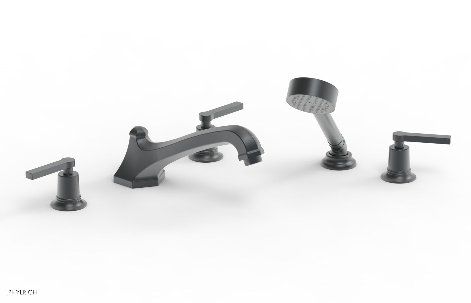 HEX MODERN Deck Tub Set with Hand Shower - Lever Handles 501-49