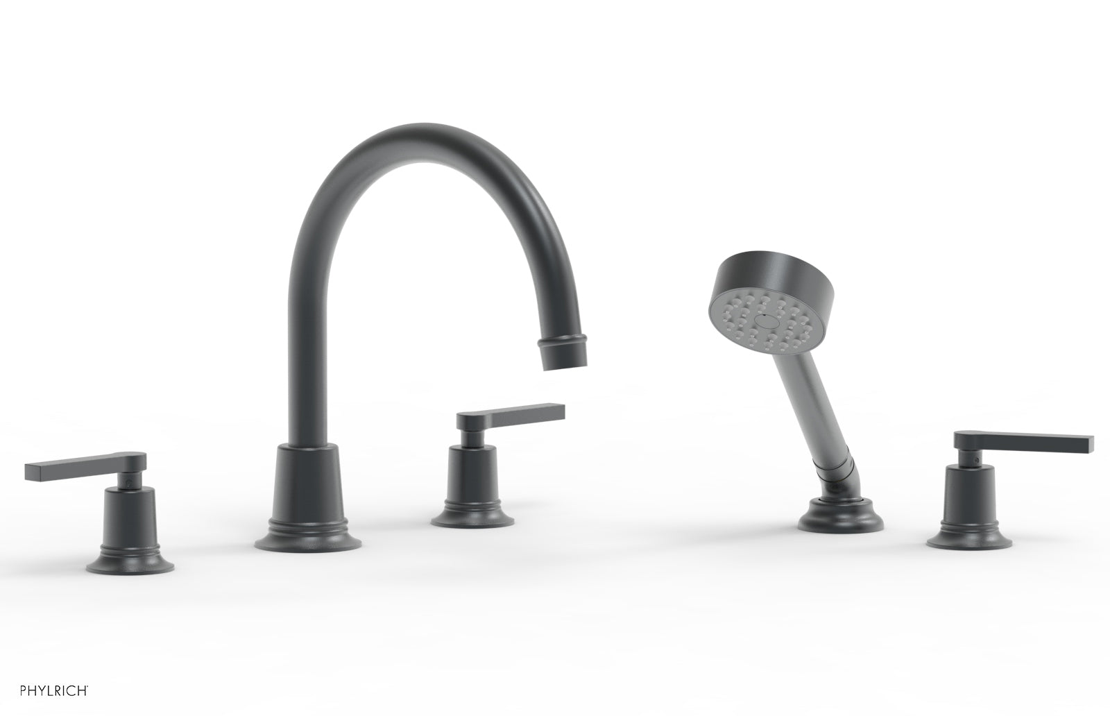 HEX MODERN Deck Tub Set with Hand Shower - Lever Handles 501-51