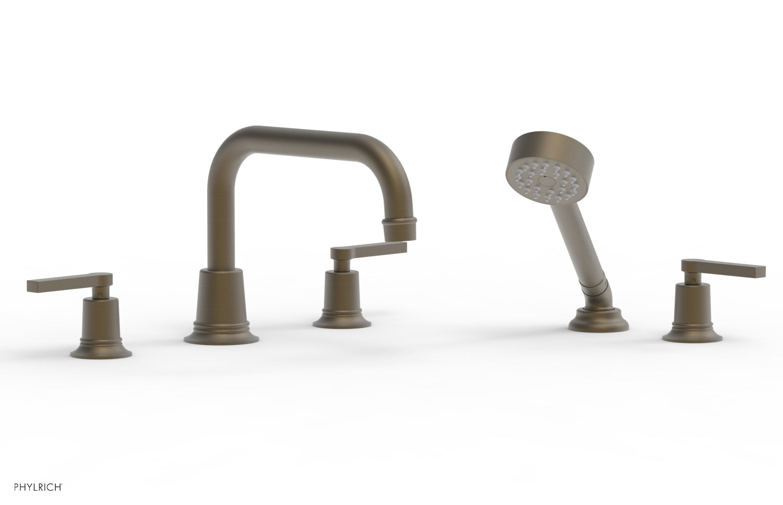 HEX MODERN Deck Tub Set with Hand Shower - Lever Handles 501-53