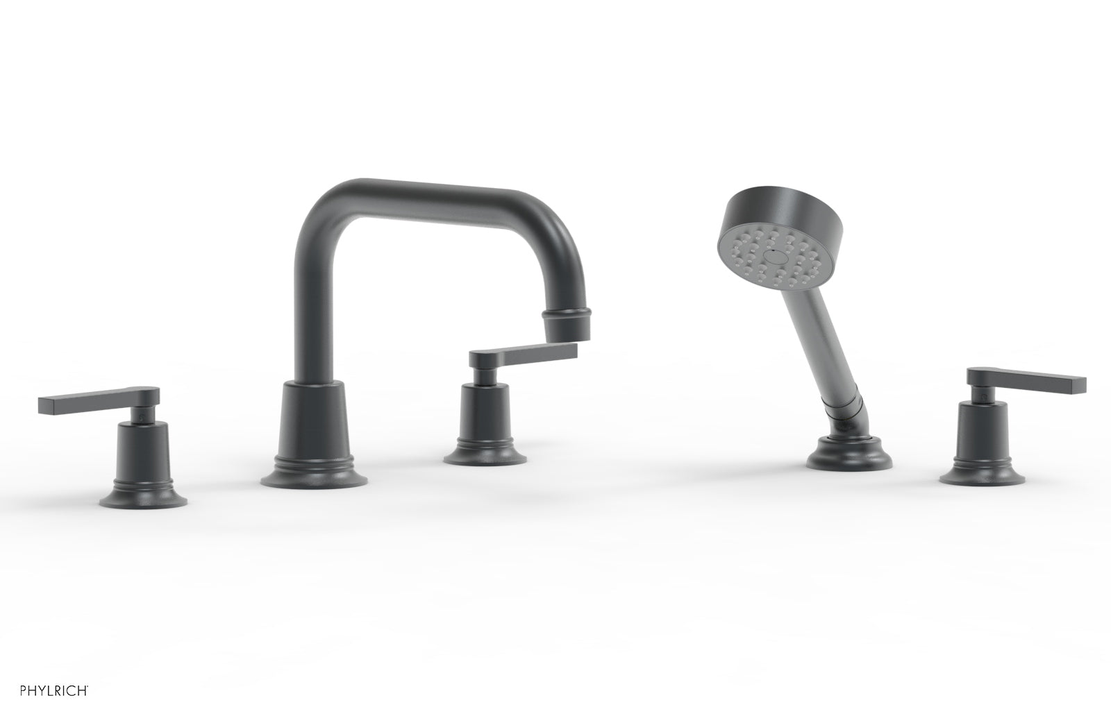 HEX MODERN Deck Tub Set with Hand Shower - Lever Handles 501-53