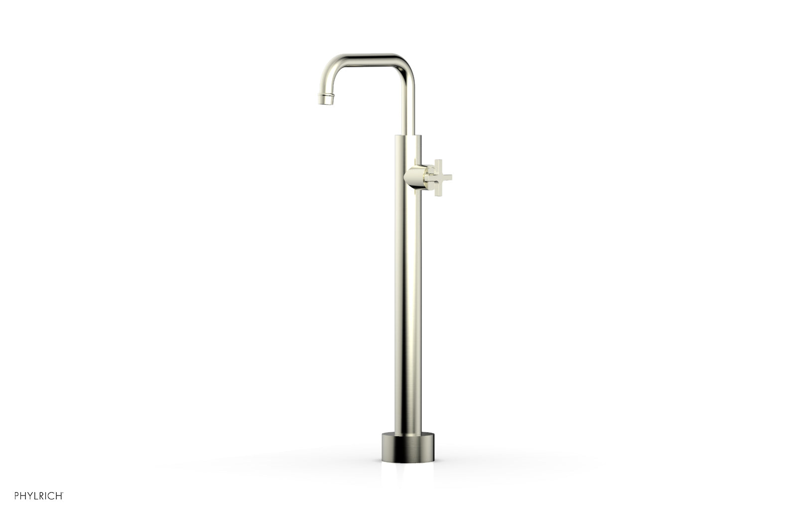 HEX MODERN Low Floor Mount Tub Filler - Cross Handle  501-54-04