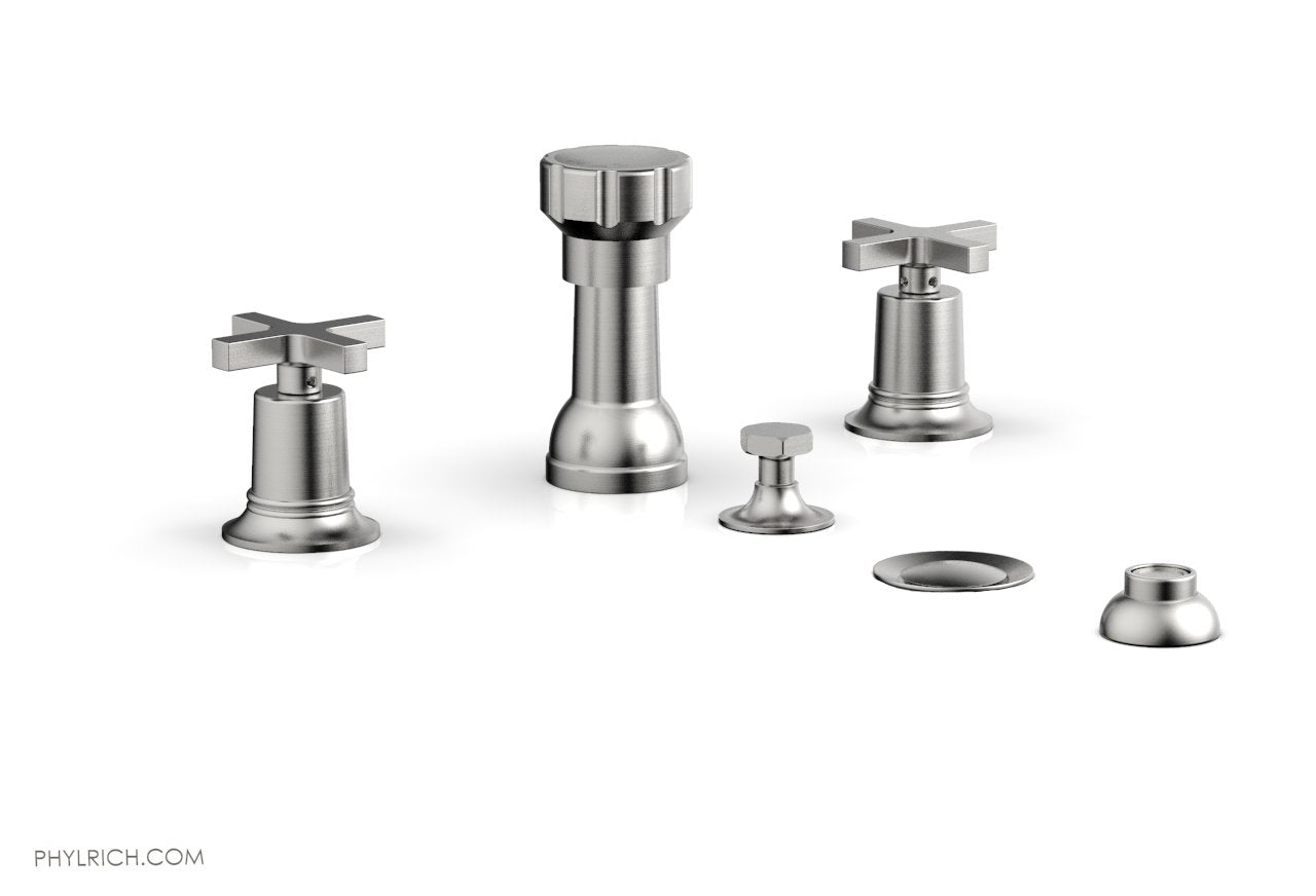 HEX MODERN Four Hole Bidet Set - Cross Handles 501-60