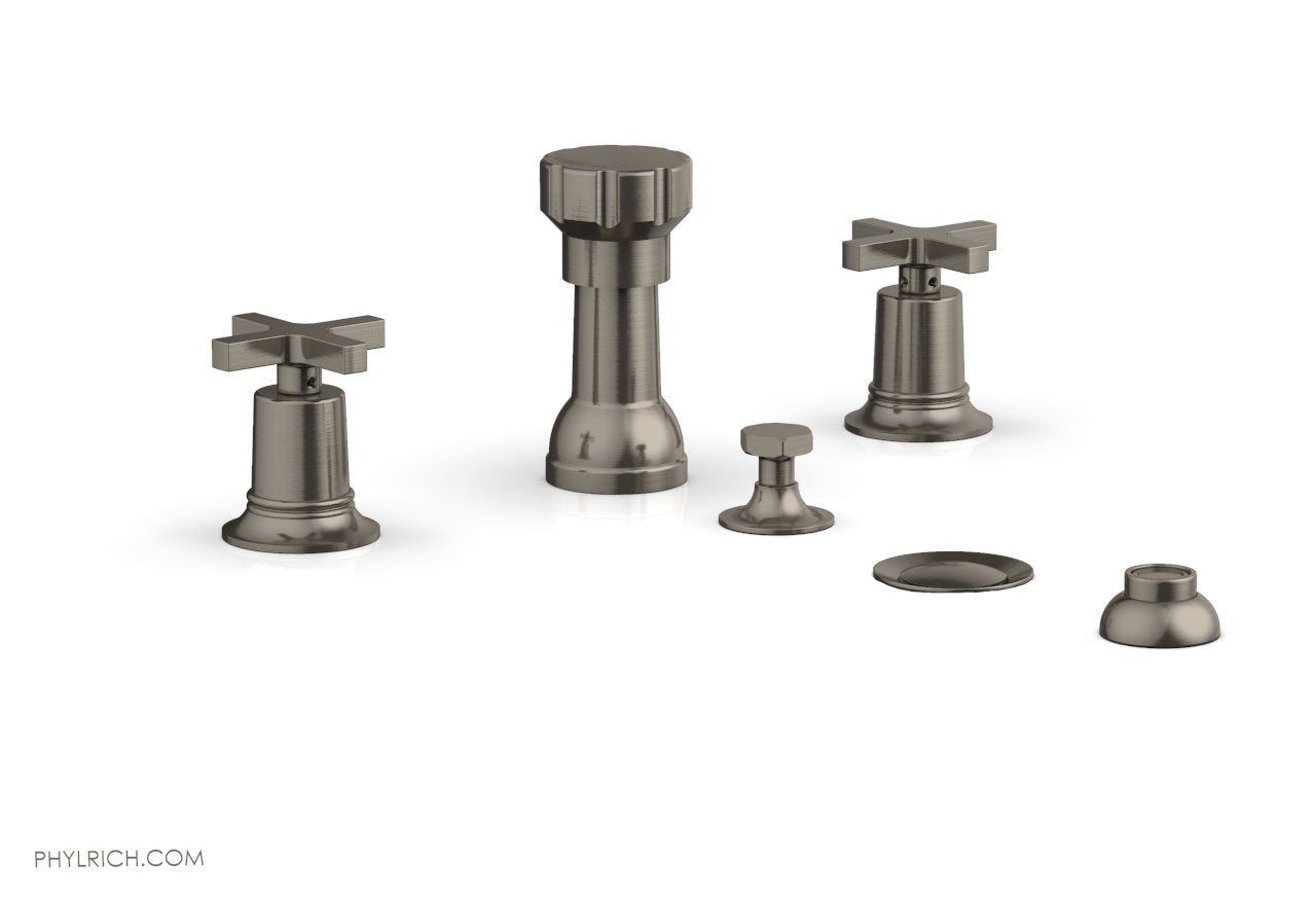HEX MODERN Four Hole Bidet Set - Cross Handles 501-60