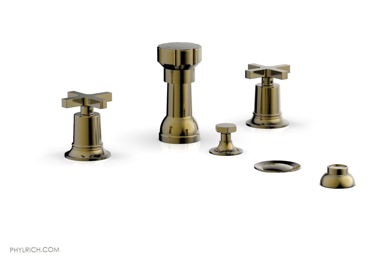 HEX MODERN Four Hole Bidet Set - Cross Handles 501-60