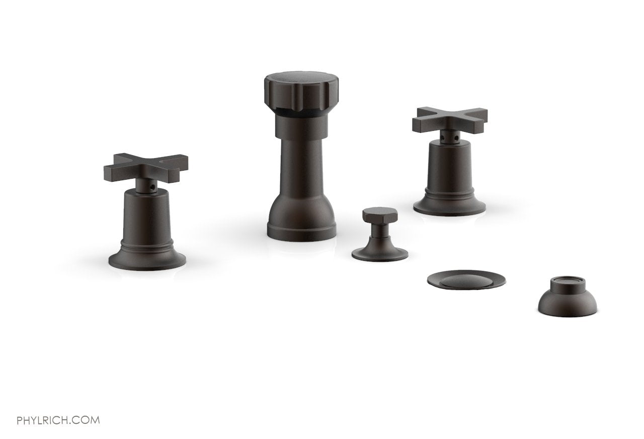 HEX MODERN Four Hole Bidet Set - Cross Handles 501-60