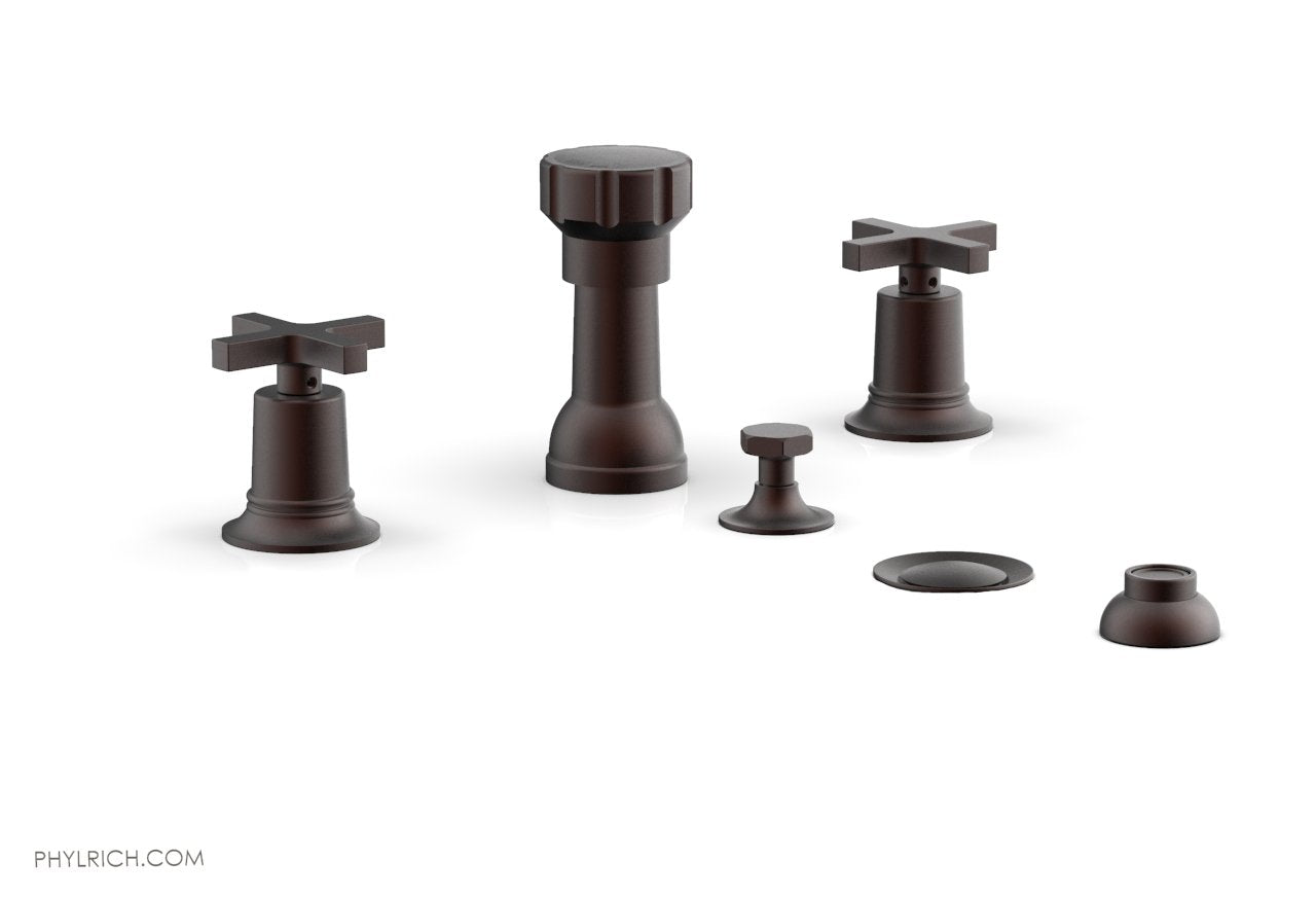 HEX MODERN Four Hole Bidet Set - Cross Handles 501-60