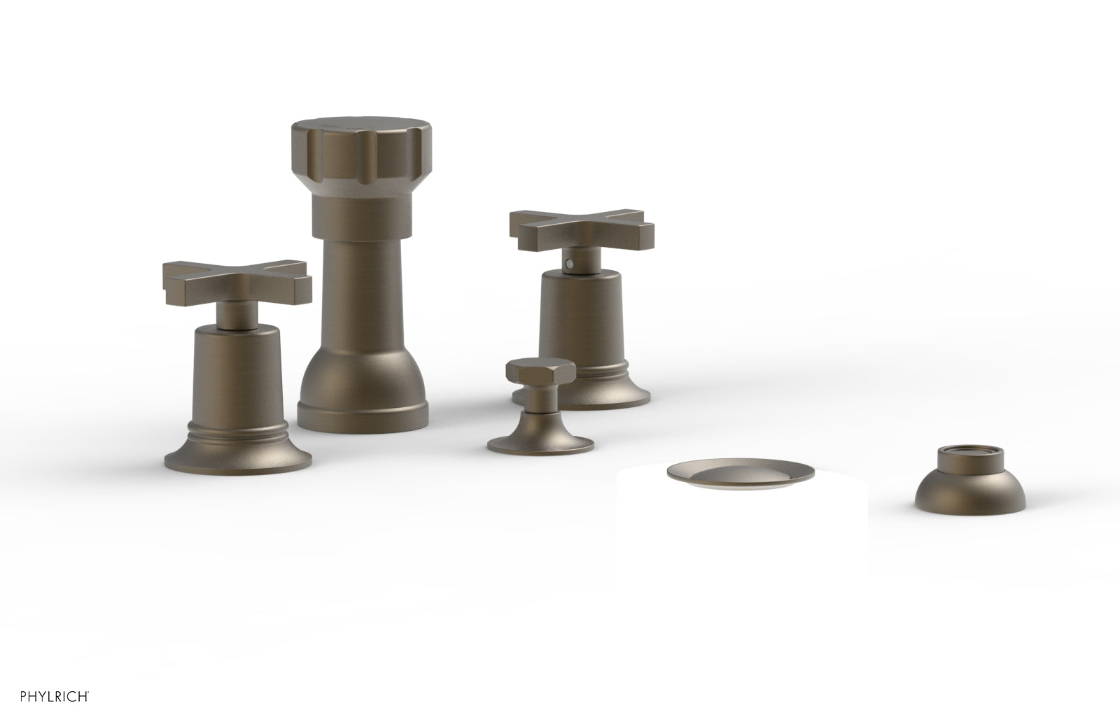 HEX MODERN Four Hole Bidet Set - Cross Handles 501-60