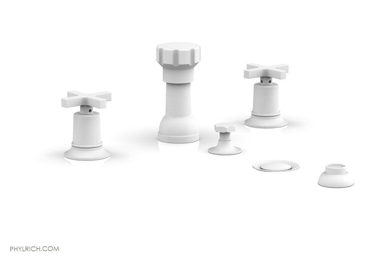 HEX MODERN Four Hole Bidet Set - Cross Handles 501-60