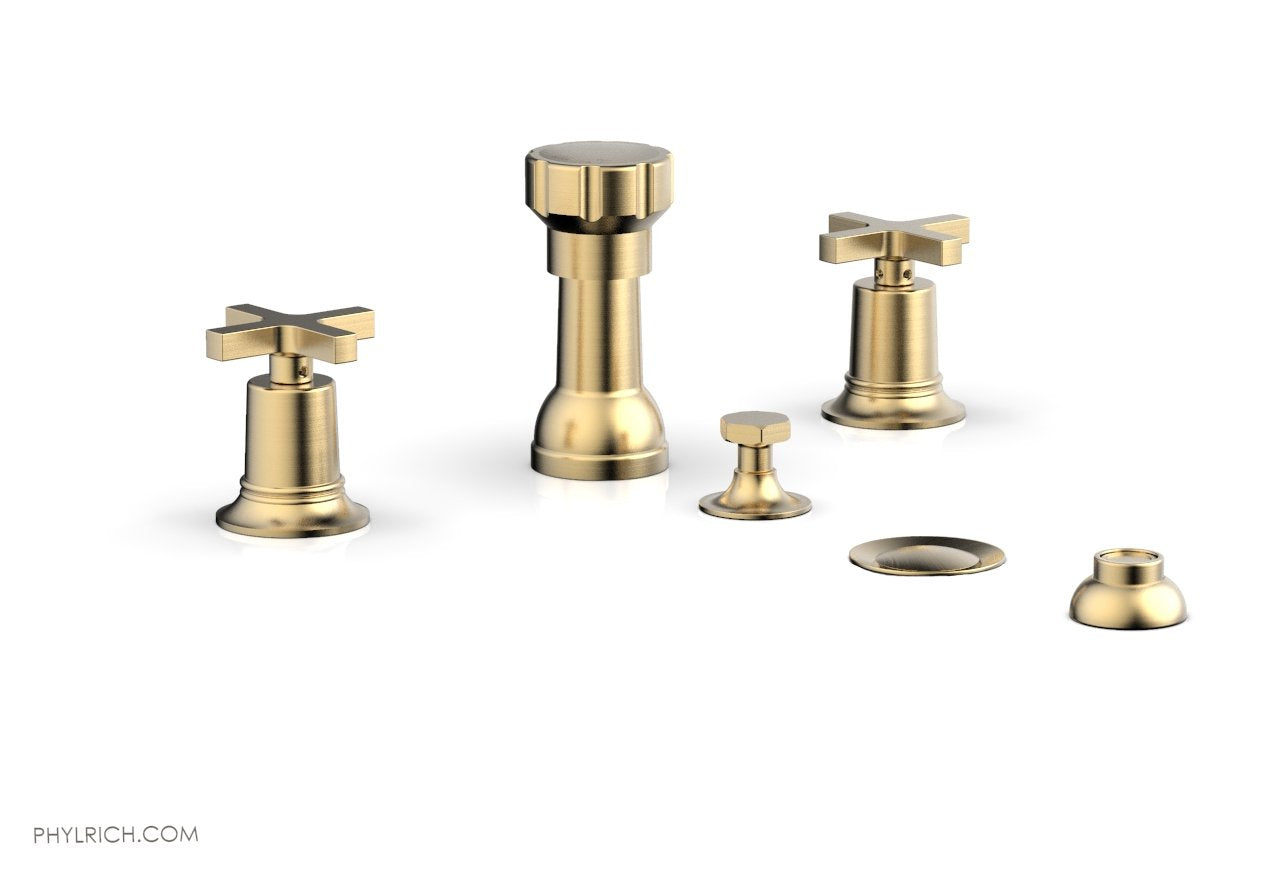 HEX MODERN Four Hole Bidet Set - Cross Handles 501-60