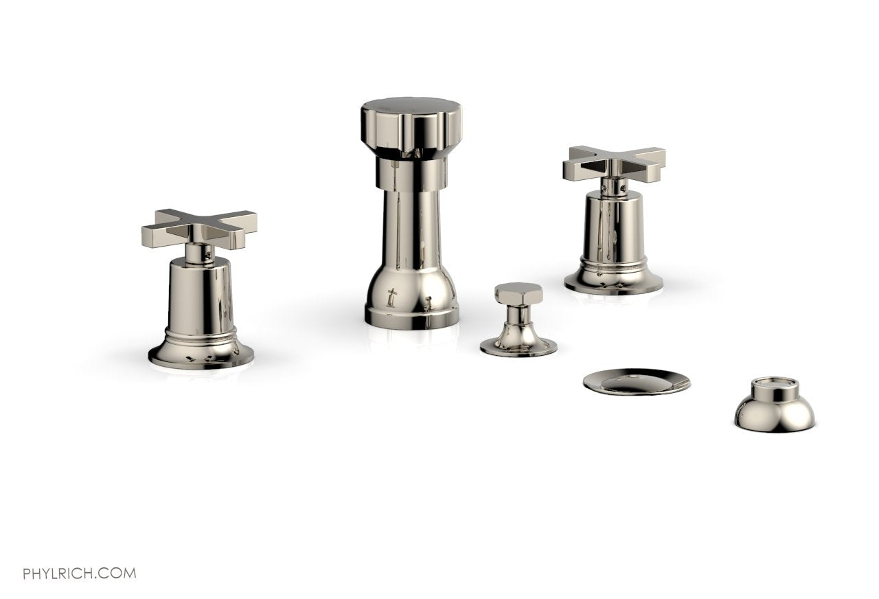 HEX MODERN Four Hole Bidet Set - Cross Handles 501-60