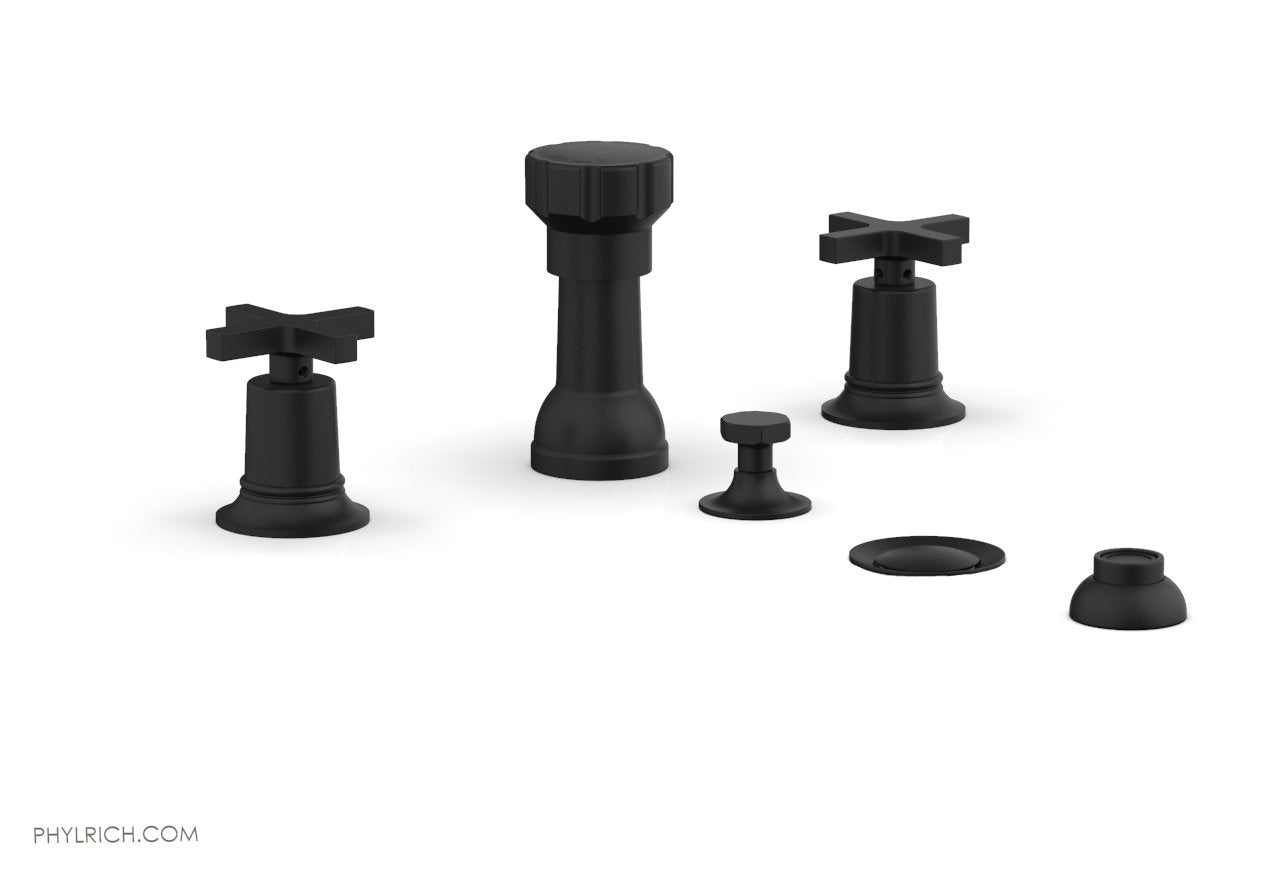 HEX MODERN Four Hole Bidet Set - Cross Handles 501-60