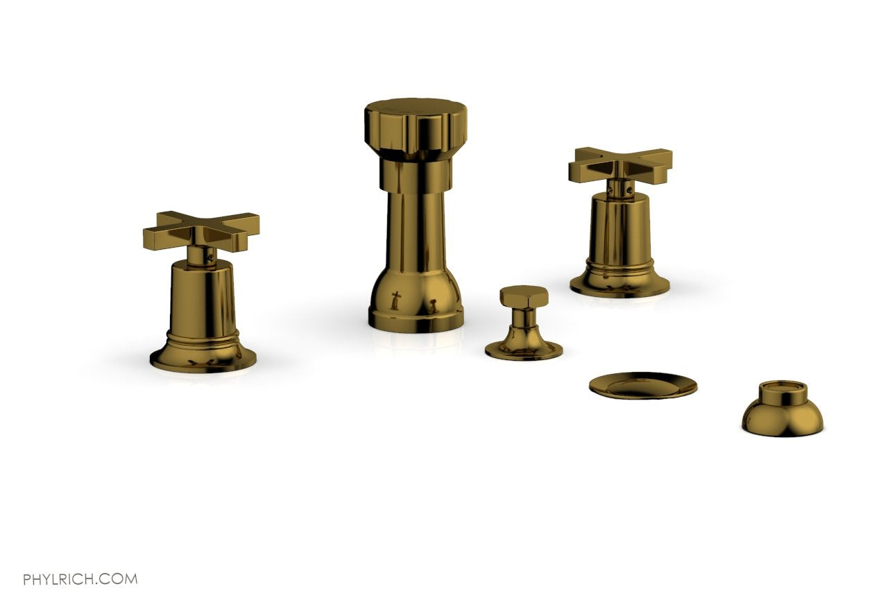 HEX MODERN Four Hole Bidet Set - Cross Handles 501-60