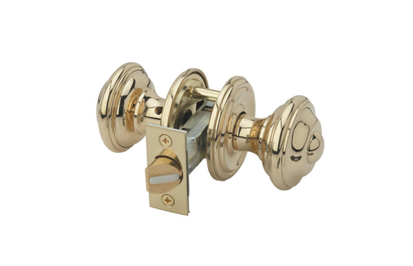 The Milford Passage Set in 2024 Polished Brass with New York Door Knobs