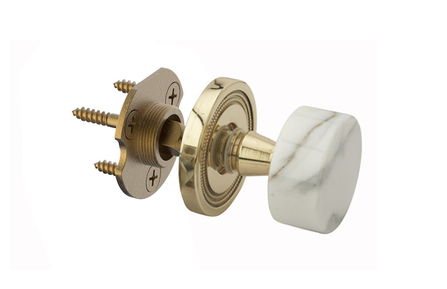 WHITE MARBLE Door Knob - Half Dummy 5061