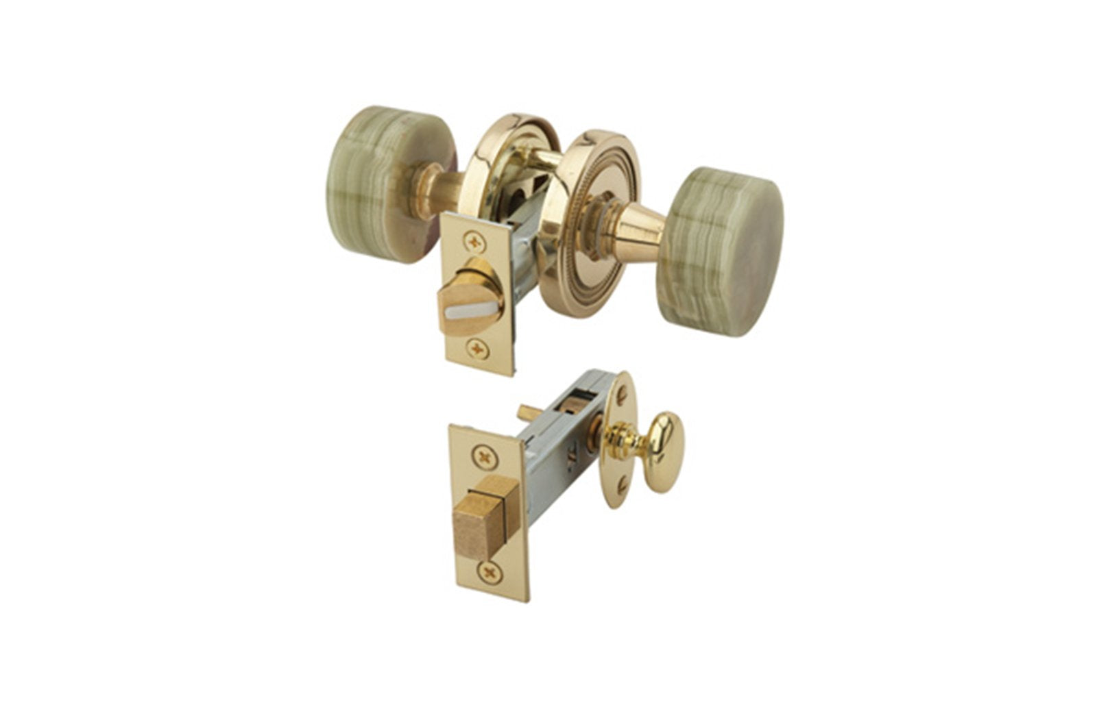 PAKISTAN GREEN ONYX Door Knob w/ Privacy Bolt 5103