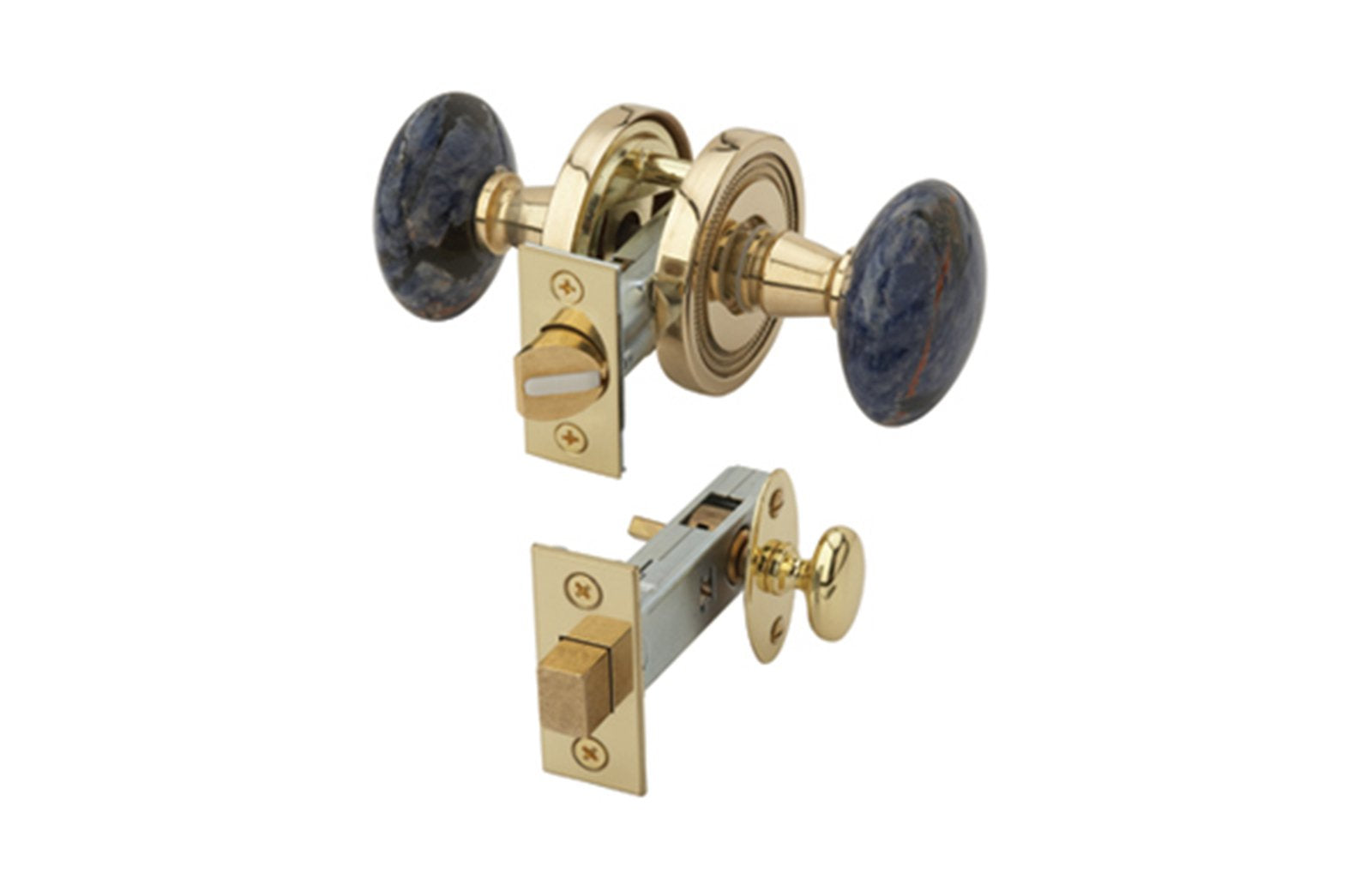 BLEU SODALITE Door Knob w/ Privacy Bolt 5123