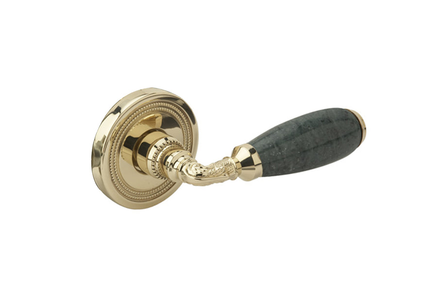 GREEN MARBLE Door Lever & Rose 5180