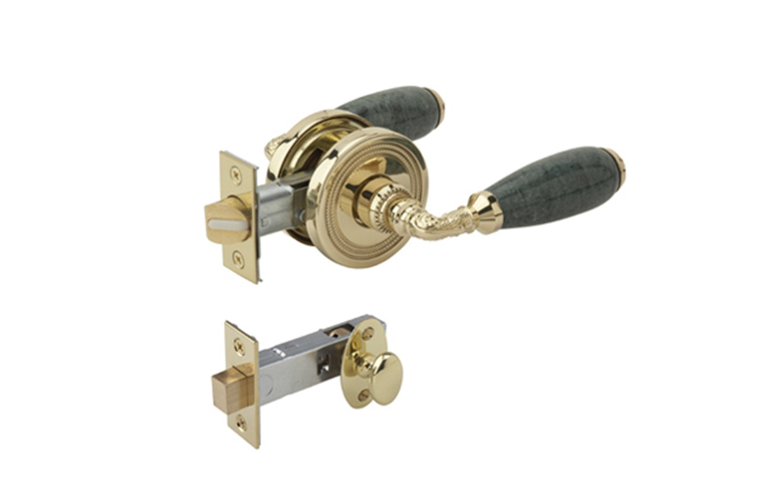 GREEN MARBLE Door Lever w/ Privacy Bolt 5183