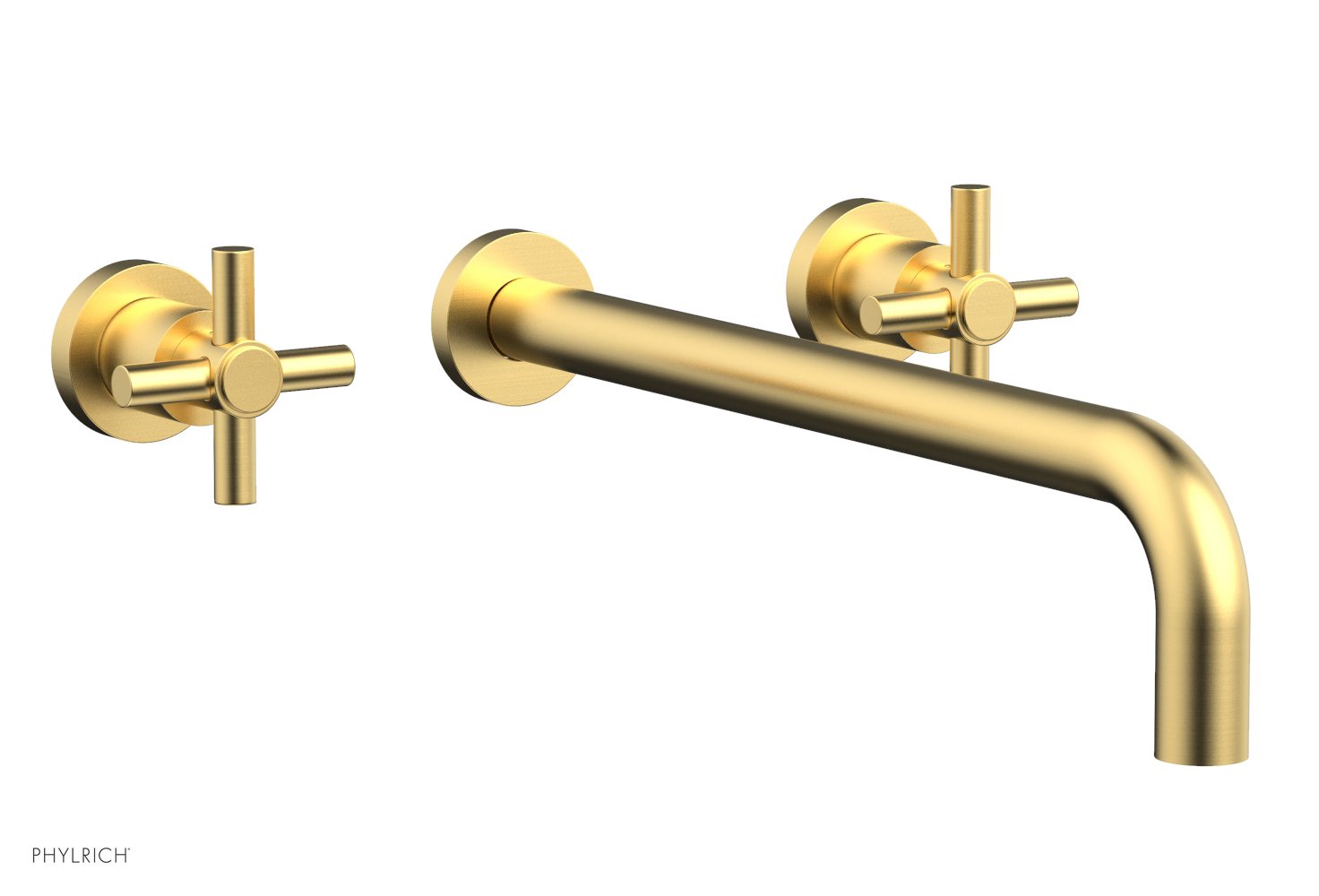 Basic Wall Tub Set 14" Spout - Tubular Cross Handles D1134-14