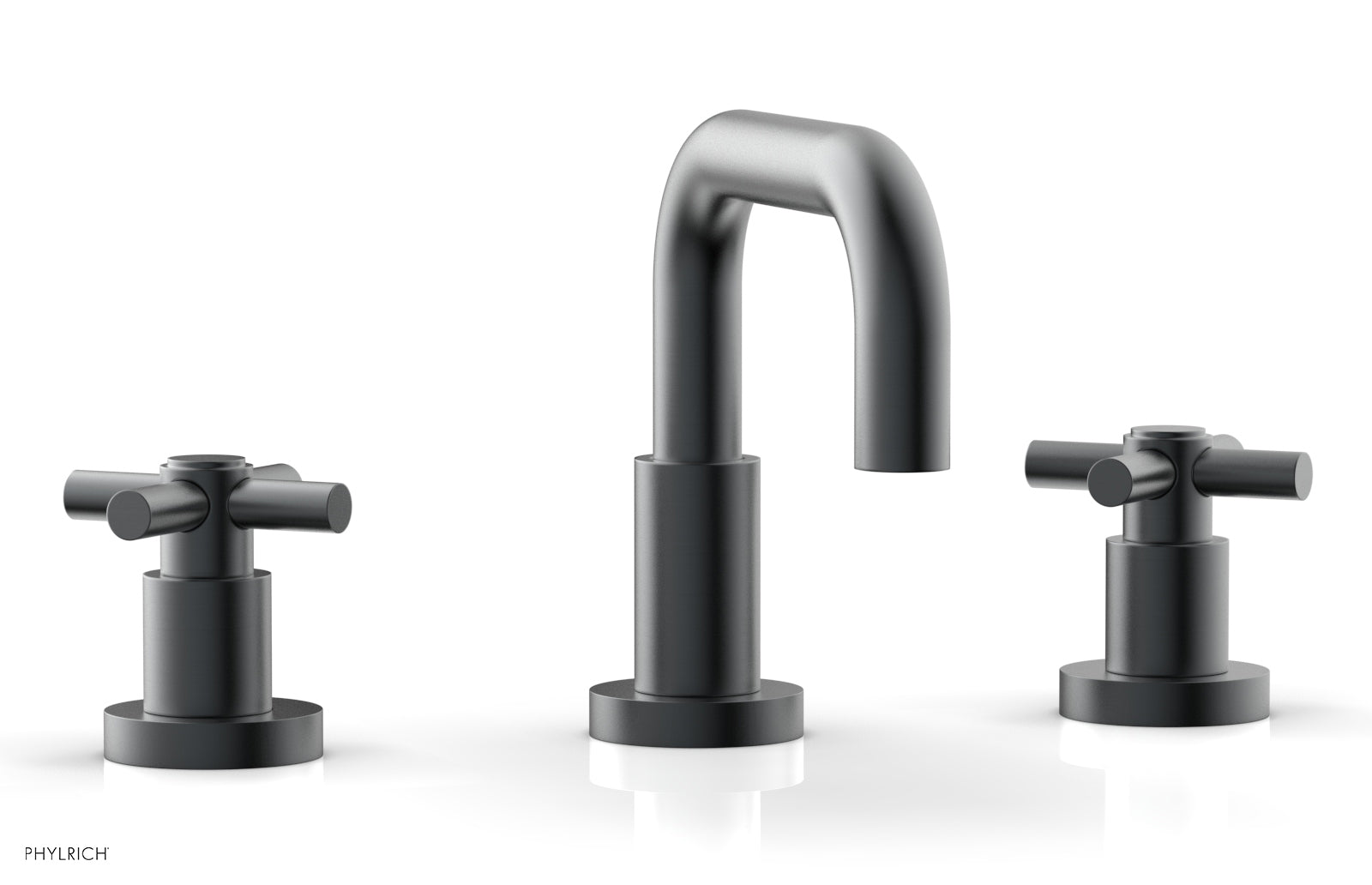 BASIC Widespread Faucet, 6 3/8" High Spout, Tubular Cross Handles D136