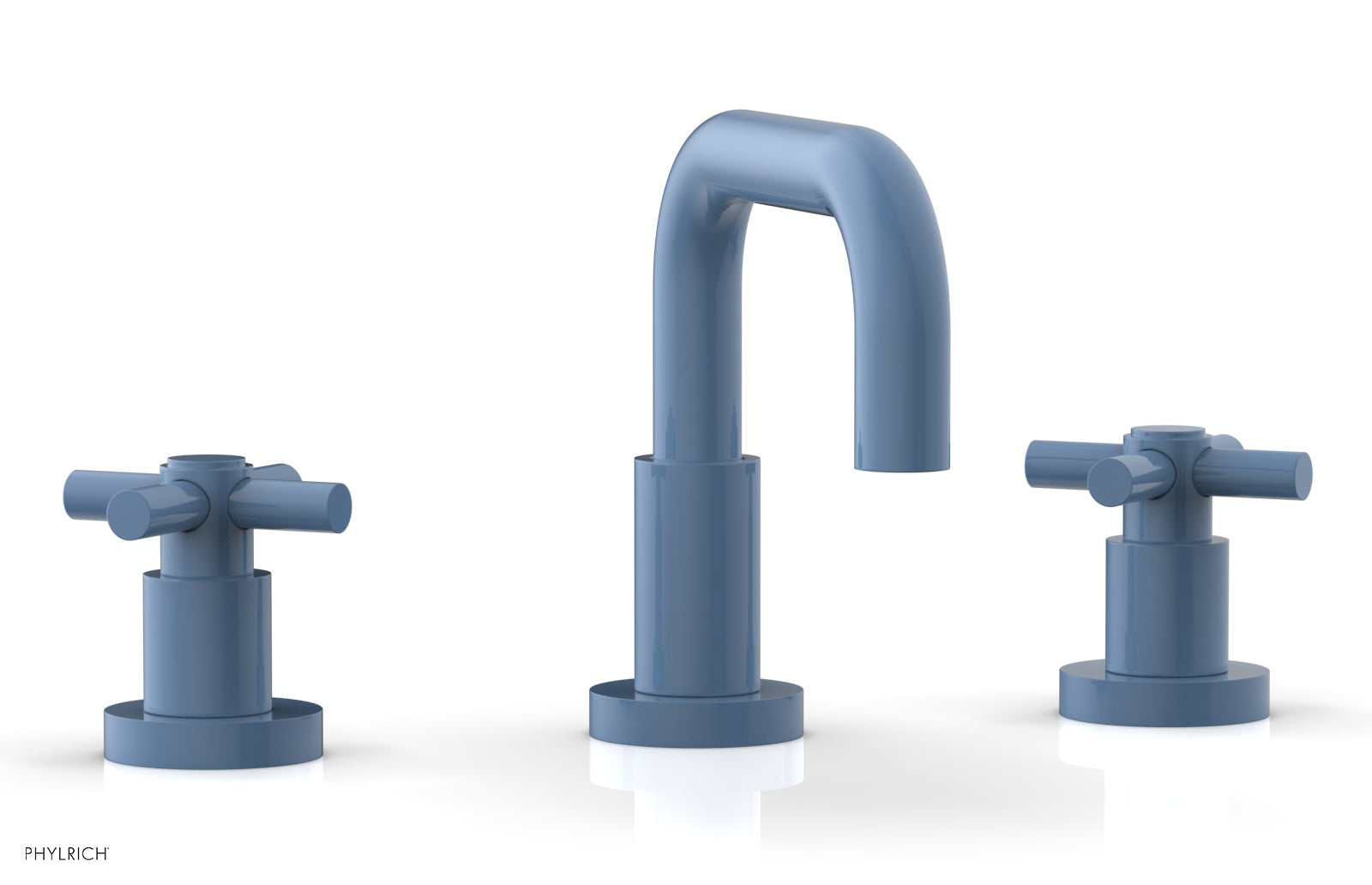 BASIC Widespread Faucet, 6 3/8" High Spout, Tubular Cross Handles D136