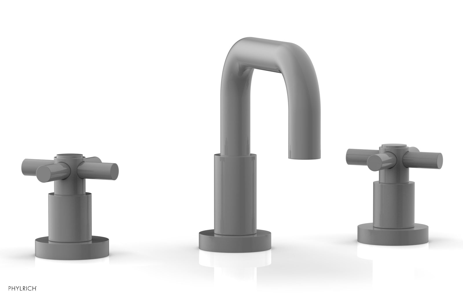 BASIC Widespread Faucet, 6 3/8" High Spout, Tubular Cross Handles D136