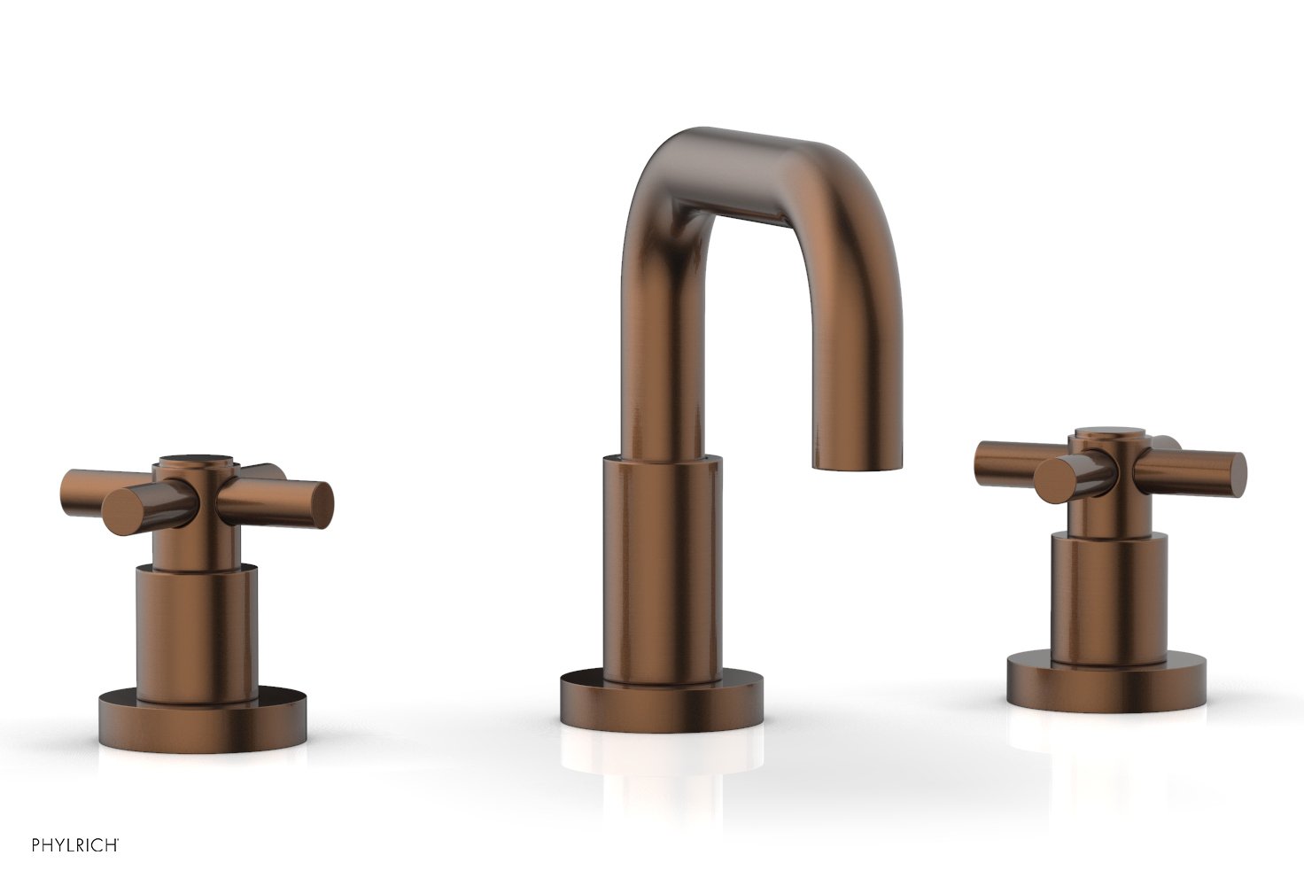 BASIC Widespread Faucet, 6 3/8" High Spout, Tubular Cross Handles D136