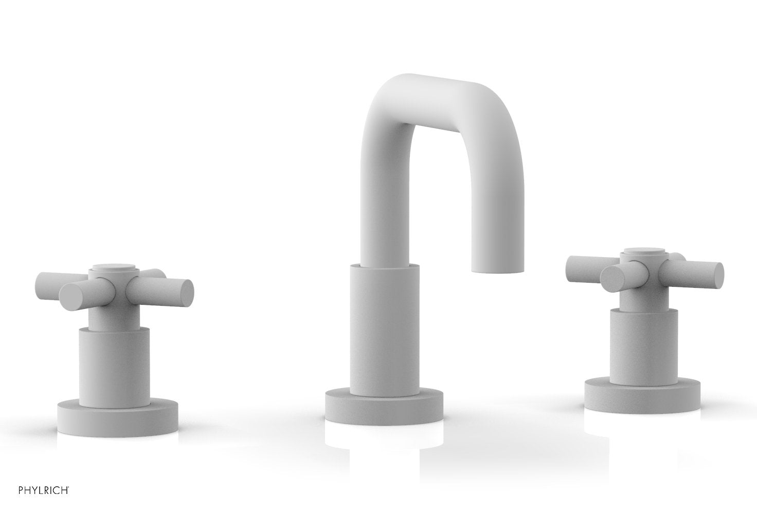 BASIC Widespread Faucet, 6 3/8" High Spout, Tubular Cross Handles D136