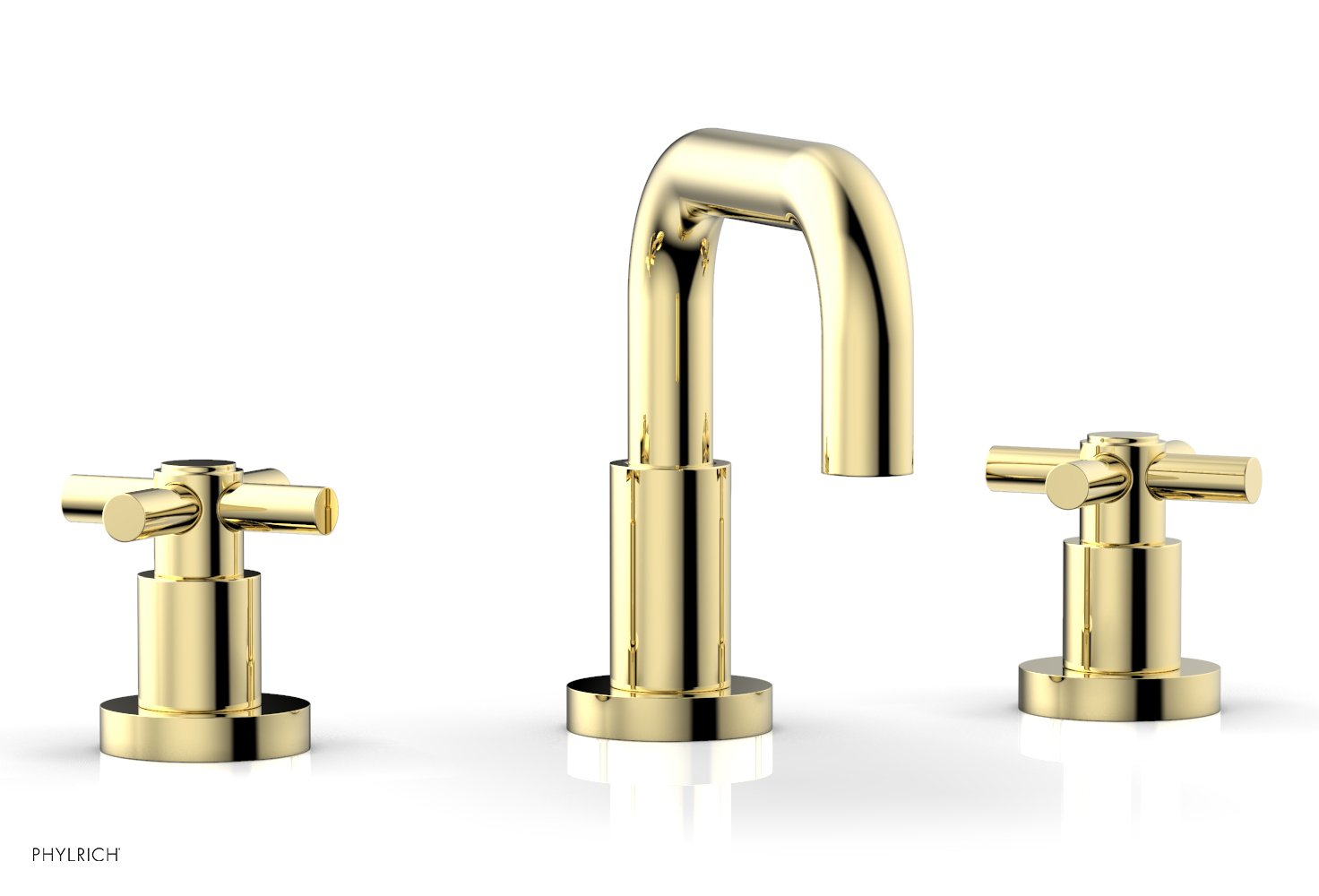 BASIC Widespread Faucet, 6 3/8" High Spout, Tubular Cross Handles D136